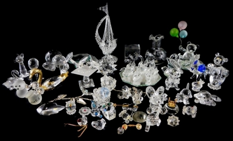 A quantity of Swarovski Crystal and other similar glass. (1 tray)