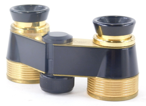 A pair of Carl Zeiss Diadem opera binoculars in black and gilt trim.