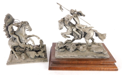 Two Chilmark fine pewter figures, the Cheyenne and another similar.