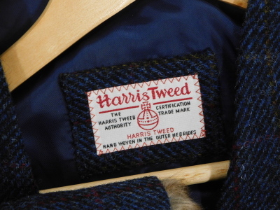 Harris Tweed related items, to include a jacket size small, a blue Harris Tweed waistcoat, similar hat, hip flask and a teddy bear. (4) - 2