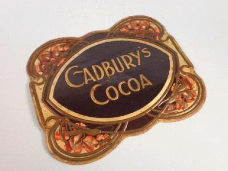 An early 20thC Cadburys Cocoa tin plate sign