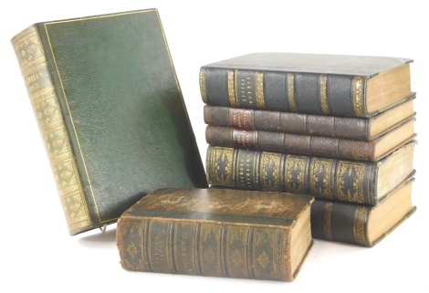 Dickens (Charles). Nicholas Nickelby, FIRST EDITION, 1839, Pickwick Papers, title misbound in vol. 2, morocco, 1837; Oliver Twist, 1839; Master Humphrey's Clock, 3 vol. in 1, fine green straight-grained morocco, 1840; Bleak House, 1853; Little Dorrit, 185