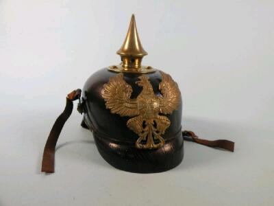 An early 20thC Prussian Pickelhaube infantry mans helmet