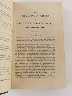 Trollope (Frances). THE LIFE AND ADVENTURES OF MICHAEL ARMSTRONG THE FACTORY BOY, FIRSTE DITION IN BOOK FORM, engraved frontispiece, bookplate of Percival F. Hinton, contemporary calf, rubbed, 1840 - 7