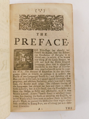 Eutropius.- Clarke (John, ed.) HISTORIAE ROMANAE BREVIARUM second edition, York & London, T. Gent, 1728 - 6