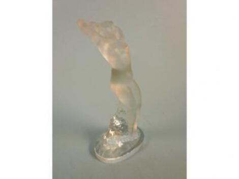 A Lalique frosted glass figure of a naked lady in the Art Deco style