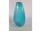 A blue art glass vase with white trailed decoration 32cm high