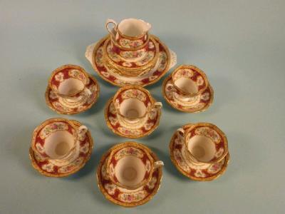 A Royal Albert 'Lady Hamilton' patterned part tea service