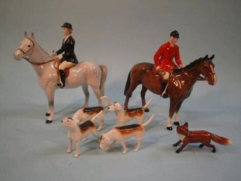 A Beswick part hunting set