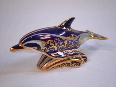 A Royal Crown Derby bottle nosed dolphin