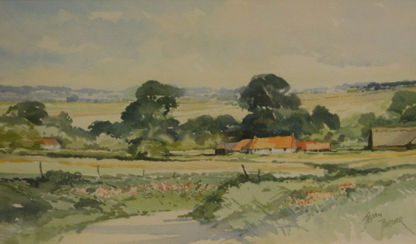 Jason Partner (1922-2005). Summertime over Aylsham, watercolour, signed and titled verso, 23.5cm x 39cm.