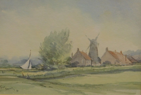 Jason Partner (1922-2005). Summer evening (Nr Acle), watercolour, signed, dated (19)81 and titled verso, 16.5cm x 24cm.