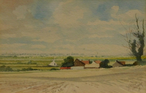 Jason Partner (1922-2005). Summer in Norfolk (Somerton), watercolour, signed, titled and dated 1981 verso, 9.5cm x 14.5cm.