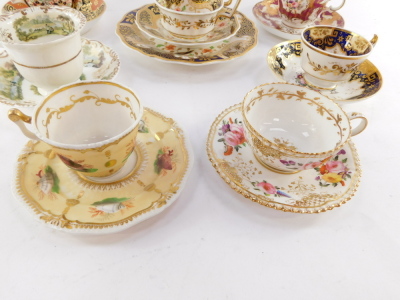 A Ridgway's early 19thC porcelain trio, and six cups and saucers, comprising Ridgway., Yates., Alcock., Stephenson & Hancock Derby., and Coalport. - 3