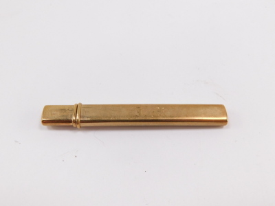 A 9ct gold pencil holder, with pencil, 6.2g. - 3