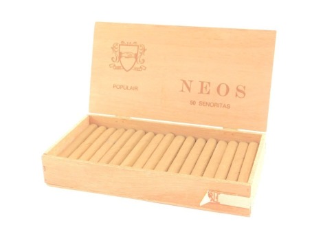 A partial box of Neos Senoritas Cigarillos. (33)