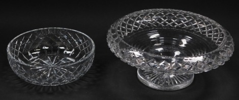 A Stuart Crystal cut glass bowl, 28cm diameter, and a smaller cut glass bowl. (2)