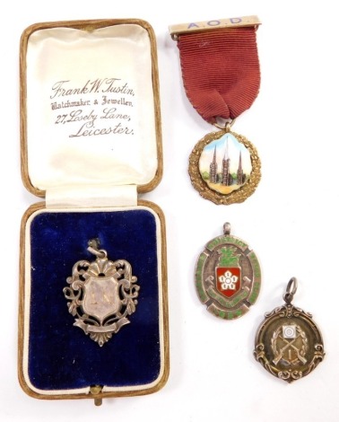 Silver fobs and a medal, to include Leicester & District Motor Club., Society of Miniature Rifle Clubs., etc. (a quantity)