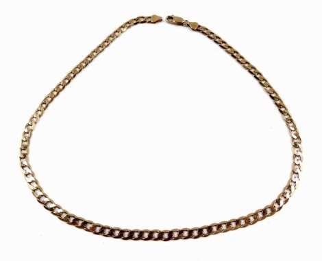 A 9ct gold curb link neck chain, on a lobster claw clasp, 19.8g.