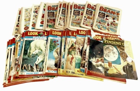 Beano Comic, c1980's, together with Look & Learn, incorporating Range Magazine. (a quantity)