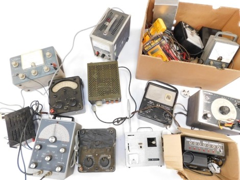 Volt meters, signal generators, multi meters, electronic fault finders, and other equipment. (a quantity)