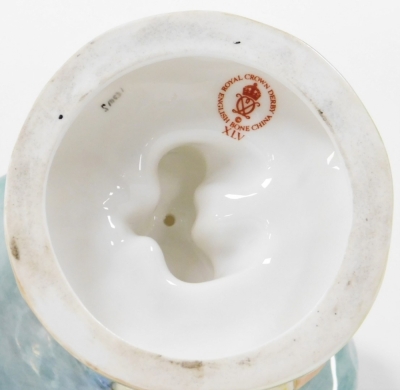 A Royal Crown Derby Mansion House dwarf, the hat bearing inscription for the auction of Elegant Household Furniture on the premises of John Humble, bears faint initials but rubbed, 18cm high. - 4