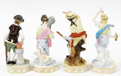 A set of four Derby Elements porcelain figures, depicting Earth, Water, Air & Fire, each with Stevenson & Hancock marks together with two marked J Gould and two marked C Tompkinson, 20cm high. (8) - 2