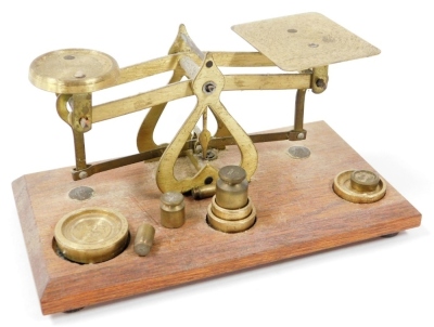 Postal scales and curios, to include sextant, weighing scales, miniature lantern clock, drop dial weight, etc. (a quantity) - 4