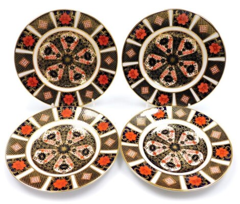 Four Royal Crown Derby side plates, in the Imari pattern, no. 1128, 16cm diameter.