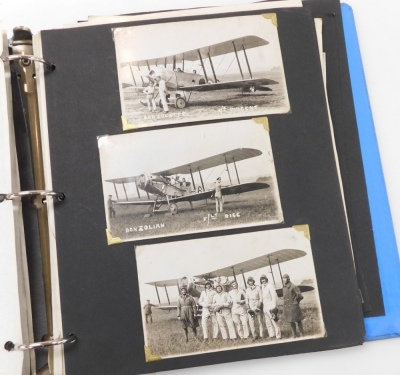 Two albums of black and white aviation postcards, to include scenes of Gibraltar, The Grand Venetian Harbour, Bombing Hits On Merchant Ships, Crewman, Tripoli, A Panam folder of military aviation black and white photographs, maps, official guides with ann - 7