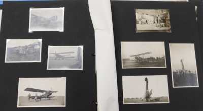 Two albums of black and white aviation postcards, to include scenes of Gibraltar, The Grand Venetian Harbour, Bombing Hits On Merchant Ships, Crewman, Tripoli, A Panam folder of military aviation black and white photographs, maps, official guides with ann - 8