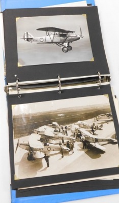 Two albums of black and white aviation postcards, to include scenes of Gibraltar, The Grand Venetian Harbour, Bombing Hits On Merchant Ships, Crewman, Tripoli, A Panam folder of military aviation black and white photographs, maps, official guides with ann - 9