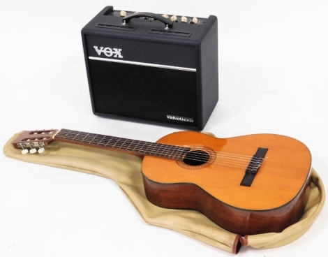 A guitar and amplifier, the Valvetronix Vox amplifier with a B&M Soloist by Yarii Japanese guitar serial no. 559. (2)