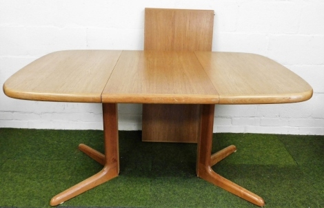 A Skovby Danish teak extending dining table, with two additional leaves, 72cm high, 100cm long, 100cm wide, when extended 200cm long, 100cm wide. RRP: £900 NB. We have specific vendor instructions to sell WITHOUT RESERVE.