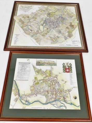 Two modern coloured maps of Leicestershire.