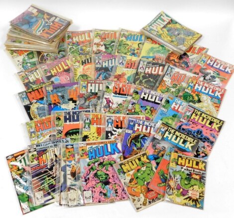 A group of Marvel The Incredible Hulk comics.