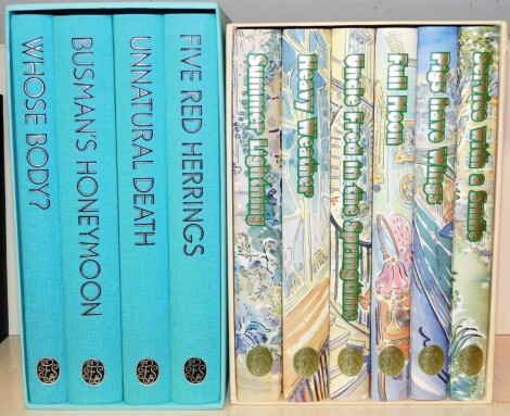 Folio Society. Two cased sets, PG Wodehouse Best of Blandings 5 vols, and the Dorothy L Sayers Mysteries Collection 4 vols. (2)