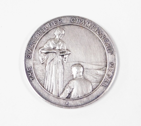 A silver medallion, for The Small Holder Championship medal, Birmingham 1935, ½oz.