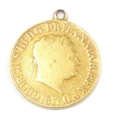 A George III 1817 full gold sovereign, 7.8g gross.