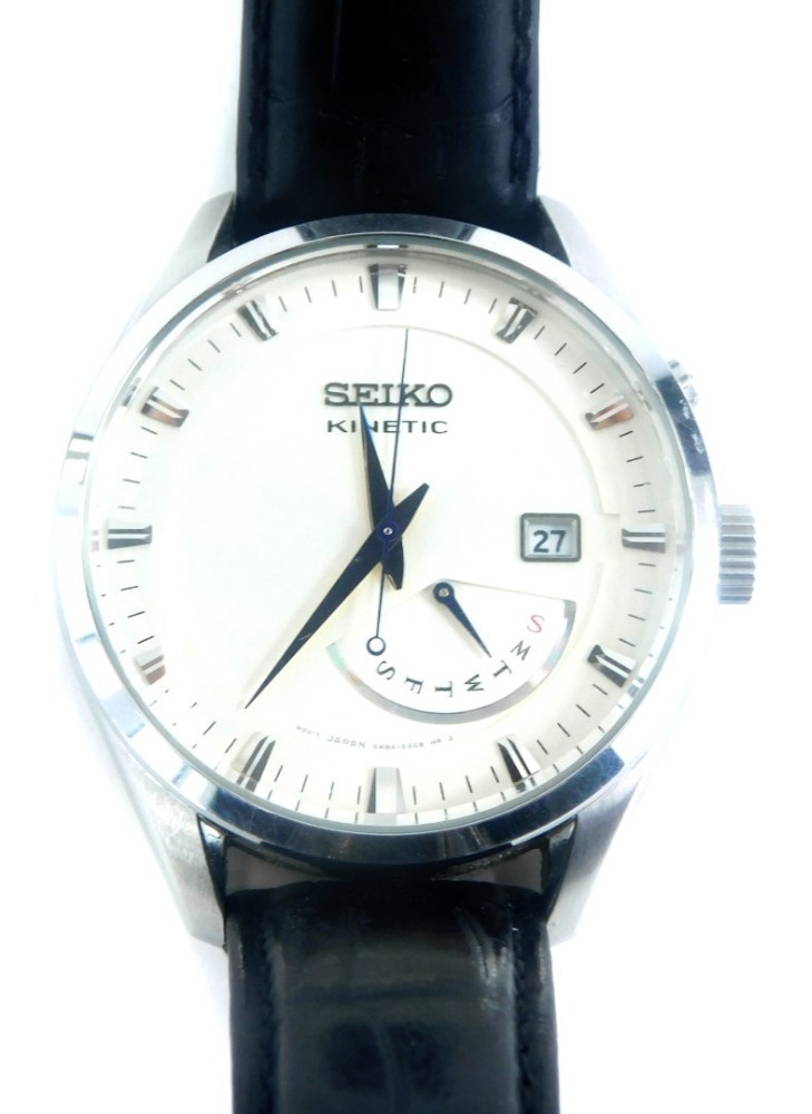 A Seiko Kinetic gentlemans wristwatch, in stainless steel case