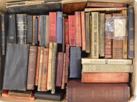 Bygone books, etc., an interesting selection to include Warne's Picture Natural History, various other natural history fiction, non fiction, The Electrician's Pocket Book 1949, The Motor Manual Motor, a small quantity of map books, pocket diaries, year bo
