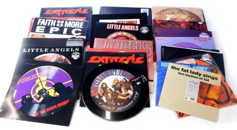 A quantity of heavy metal records, various bands to include Europe, Extreme, Thunder, Little Angel, collection to include boxed 12 inch singles, LPs, picture discs, etc.