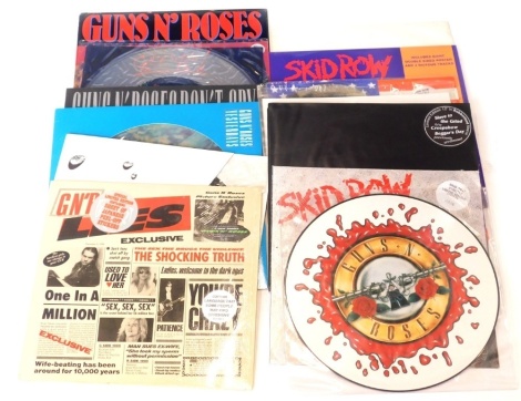 A collection of Guns and Roses LPs, 12 inch singles to include picture discs.