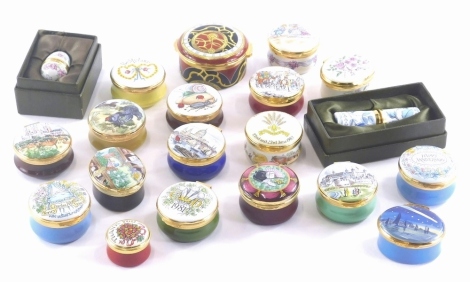 A quantity of Crummles enamel boxes, to include some limited editions, a needle case, etc.