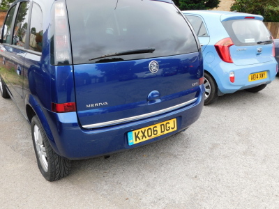 A Vauxhall Meriva, registration KX06 DGJ, 067,598 recd mileage, diesel, blue, first registered 18th July 2006, MOT expired 18th July 2019. To be sold upon instructions of the Executors. - 9