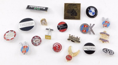 Motorcycle enamel badges, including Triumph, BSA, BMW and Royal Enfield. (a quantity) - 2