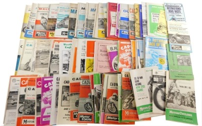 Motorcycle and Auto Car Racing brochures, 1960s/80s, including Cadwell Park, Mallory Park and Silverstone. (a quantity)