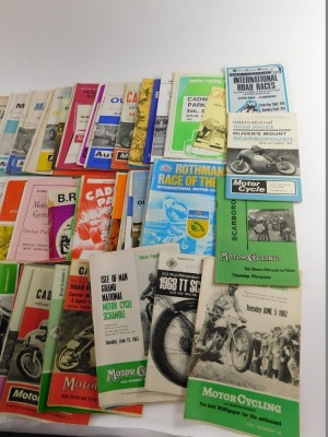 Motorcycle and Auto Car Racing brochures, 1960s/80s, including Cadwell Park, Mallory Park and Silverstone. (a quantity) - 2