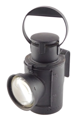 An LMS Austerity Pattern Railway lamp no. C351, 32cm high.