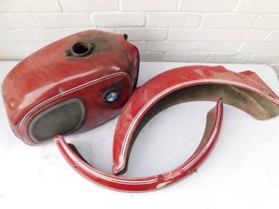 A BMW motorcycle petrol tank and two mud guards. - 2